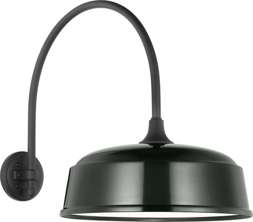 Academy 19.5" Arched Mack Barn Light | Matte Black | 16 | 16" Green Rockhouse Shade