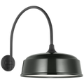 Academy 19.5" Arched Mack Barn Light | Matte Black | 16 | 16" Green Rockhouse Shade