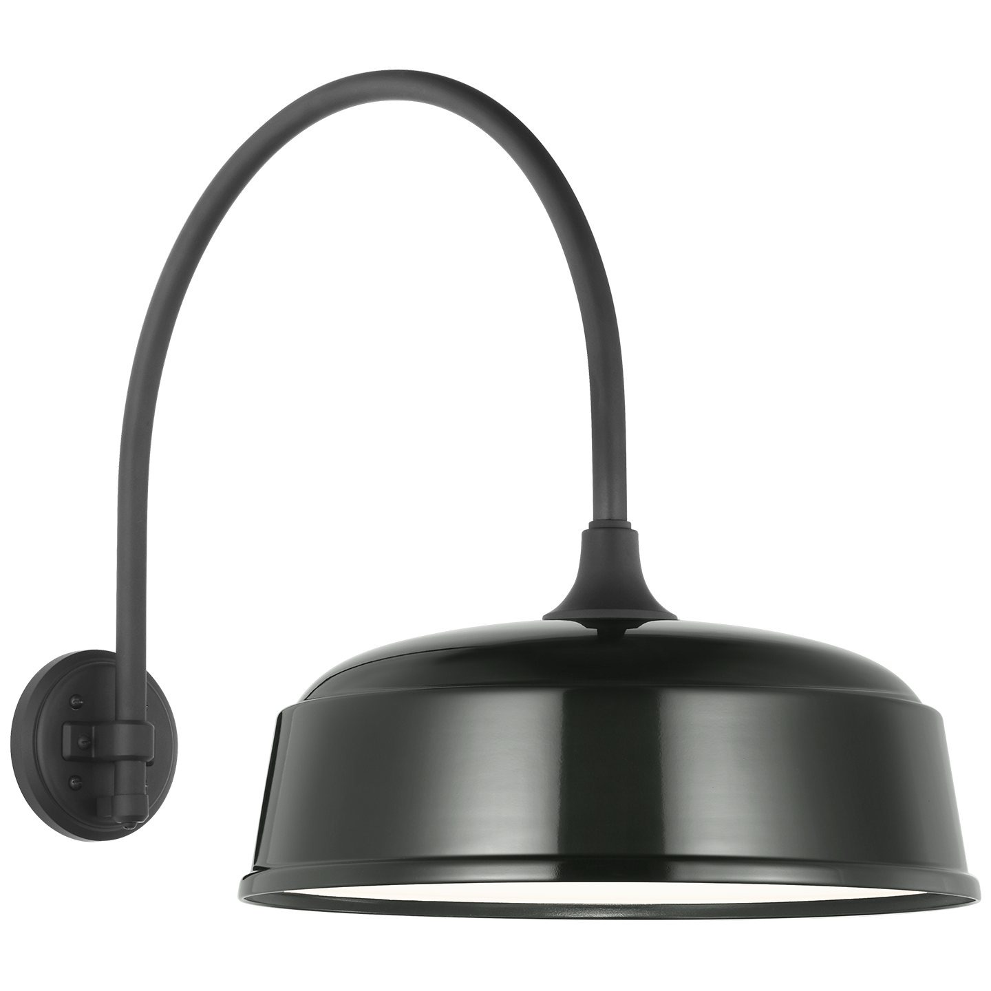 Academy 19.5" Arched Mack Barn Light | Matte Black | 16 | 16" Green Rockhouse Shade