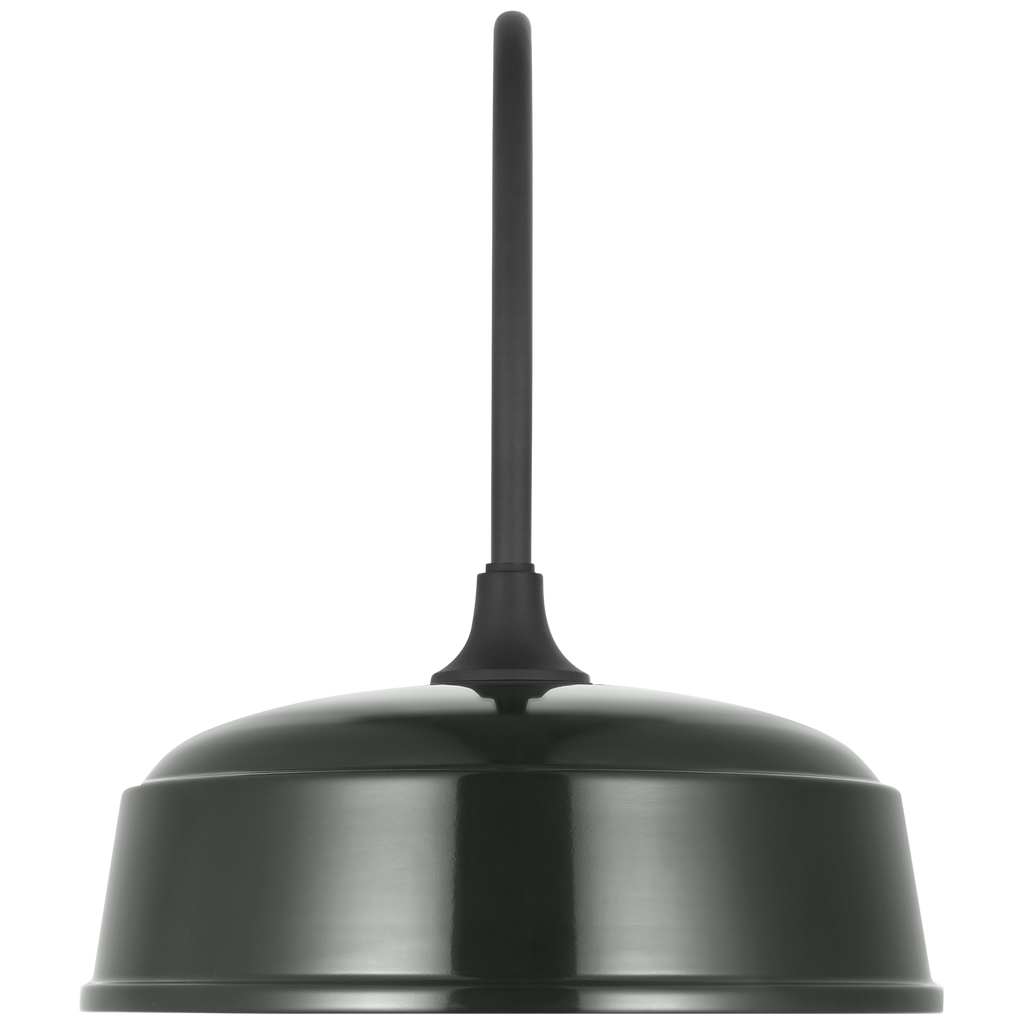 Academy 19.5" Arched Mack Barn Light | Matte Black | 16 | 16" Green Rockhouse Shade