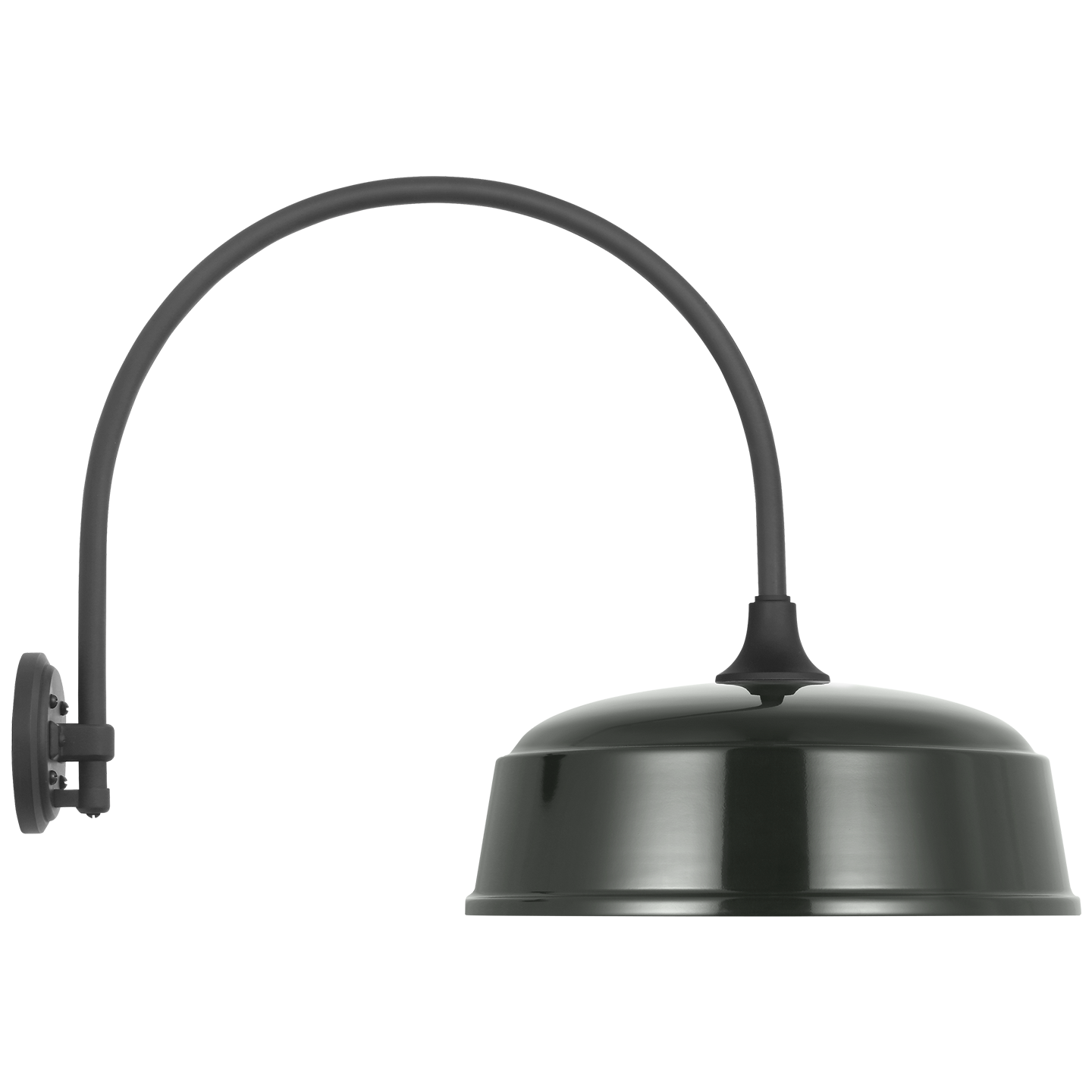 Academy 19.5" Arched Mack Barn Light | Matte Black | 16 | 16" Green Rockhouse Shade