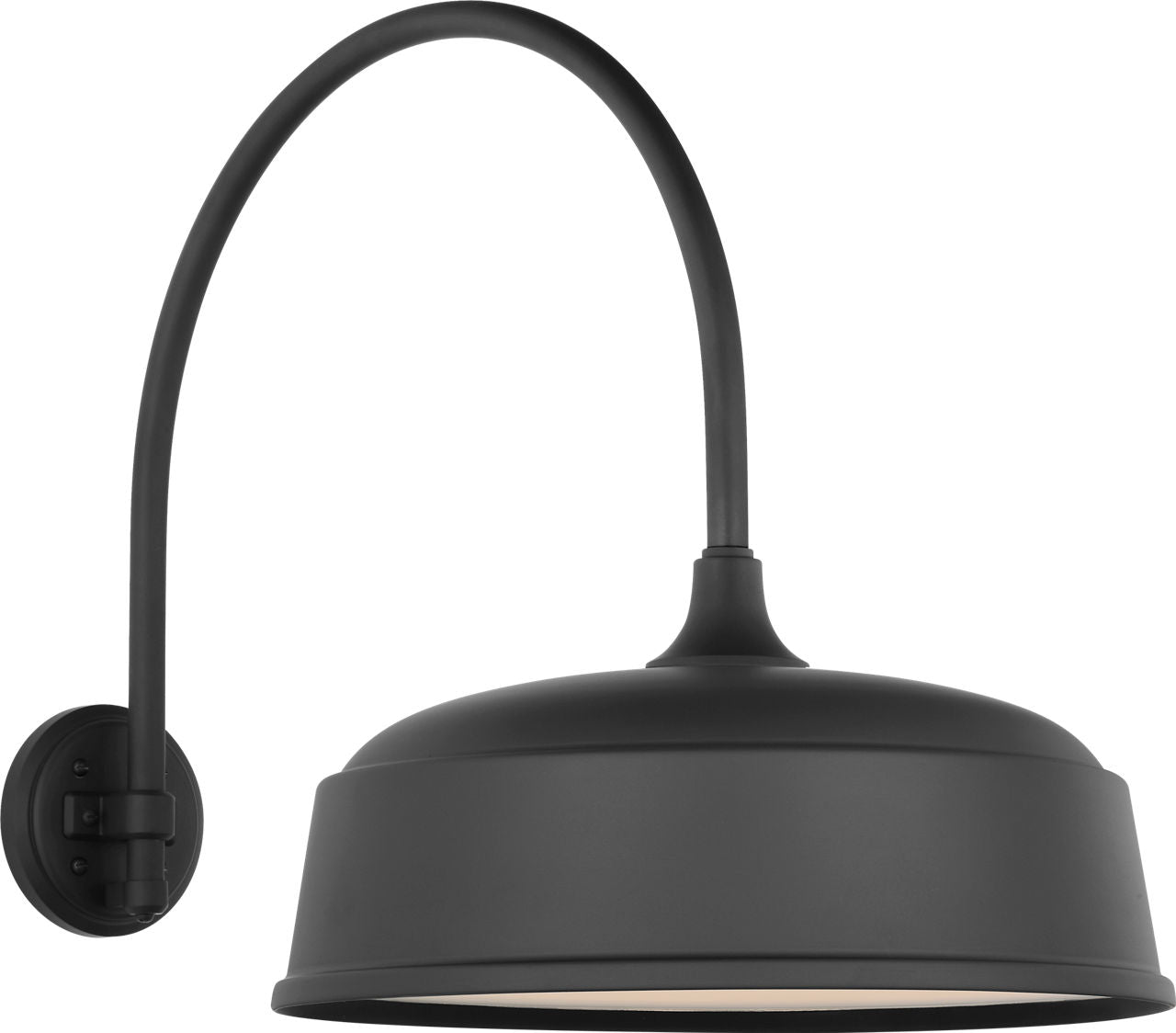 Academy 19.5" Arched Mack Barn Light | Matte Black | 16 | 16" Matte Black Rockhouse Shade