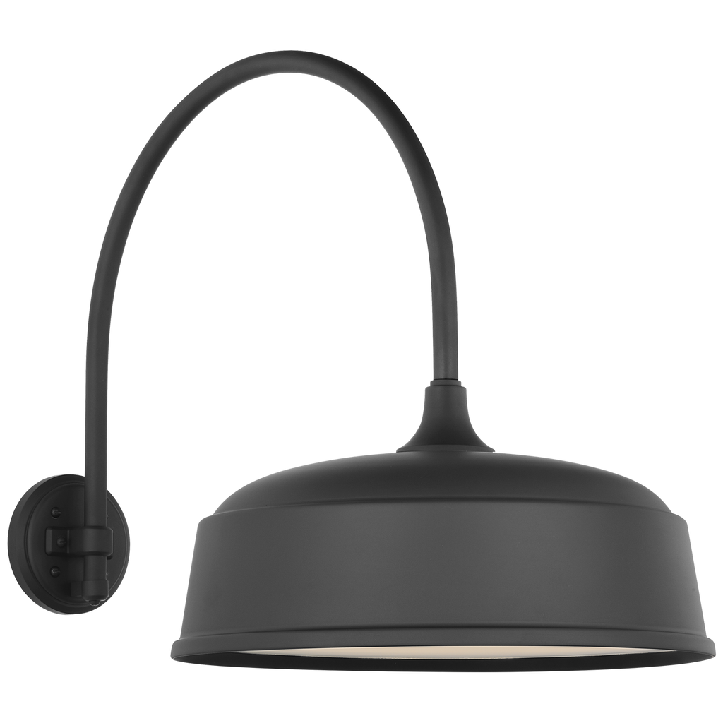 Academy 19.5" Arched Mack Barn Light | Matte Black | 16 | 16" Matte Black Rockhouse Shade