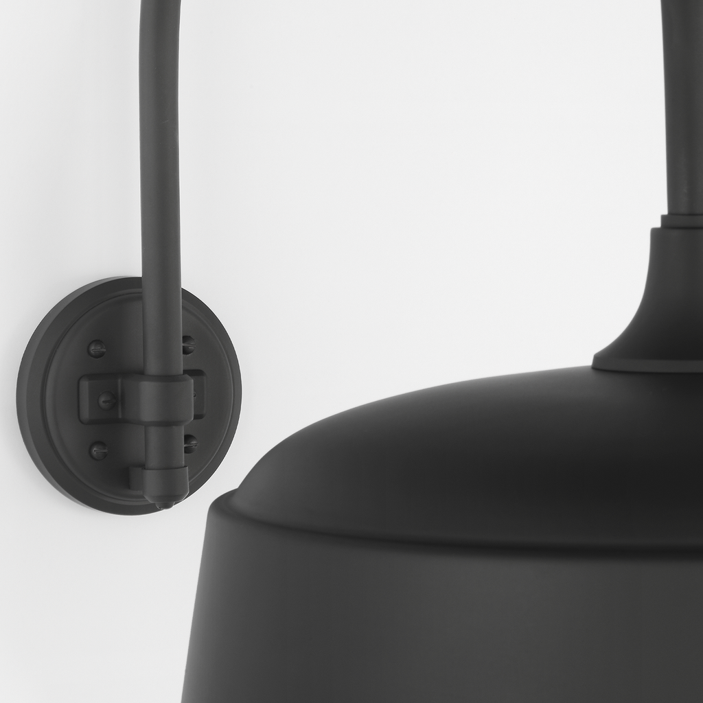 Academy 19.5" Arched Mack Barn Light | Matte Black | 16 | 16" Matte Black Rockhouse Shade