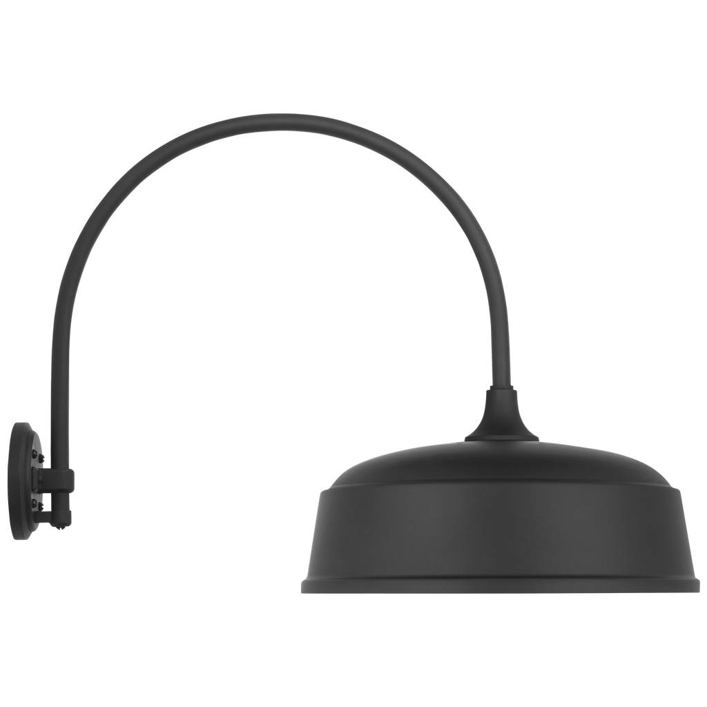 Academy 19.5" Arched Mack Barn Light | Matte Black | 16 | 16" Matte Black Rockhouse Shade