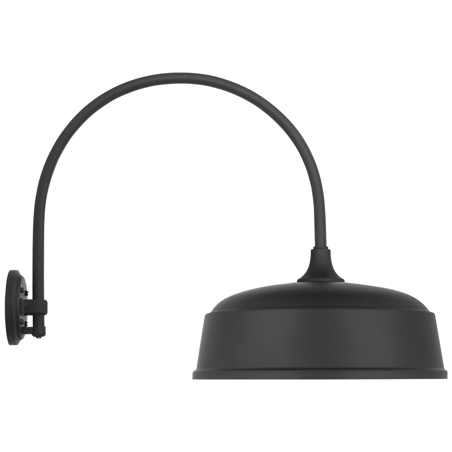 Academy 19.5" Arched Mack Barn Light | Matte Black | 16 | 16" Matte Black Rockhouse Shade