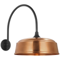 Academy 19.5" Arched Mack Barn Light | Matte Black | 16 | 16" Soft Copper Rockhouse Shade