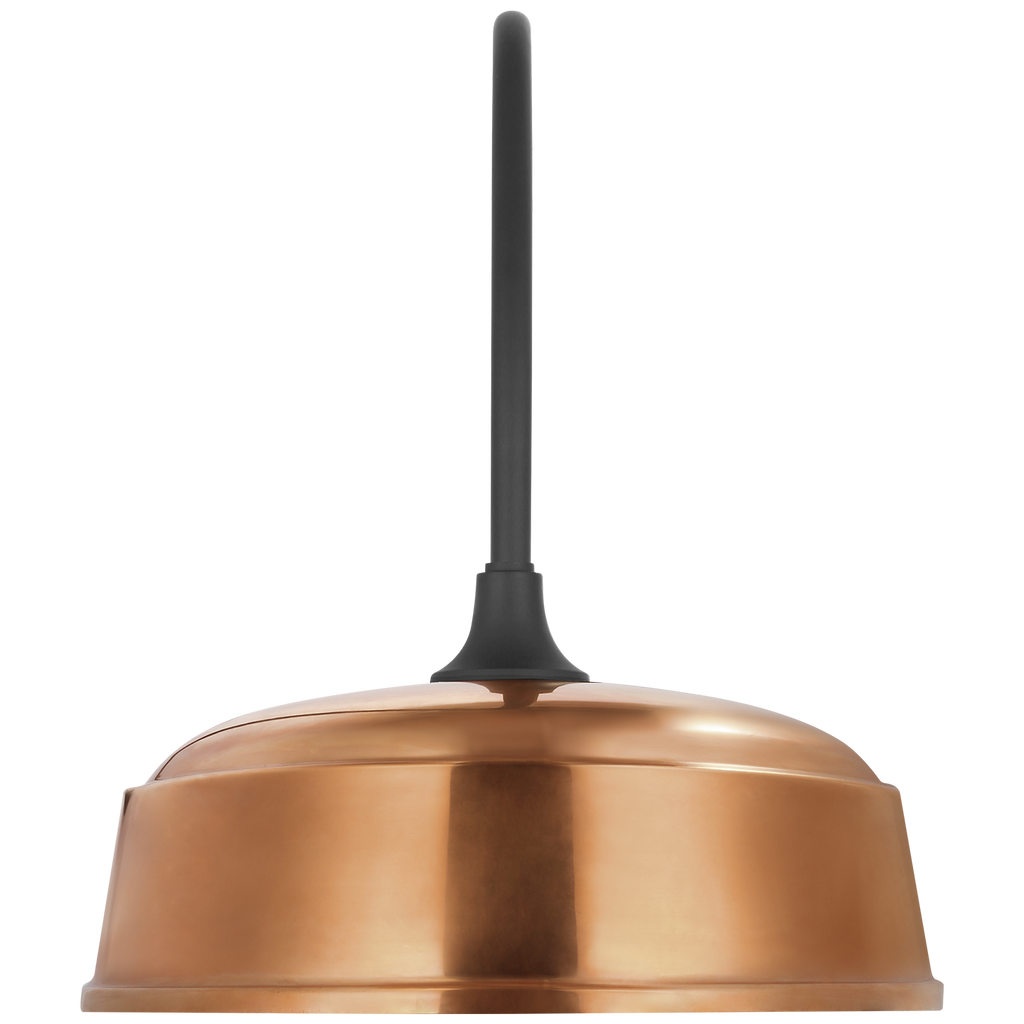 Academy 19.5" Arched Mack Barn Light | Matte Black | 16 | 16" Soft Copper Rockhouse Shade