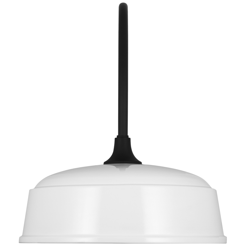 Academy 19.5" Arched Mack Barn Light | Matte Black | 16 | 16" White Rockhouse Shade