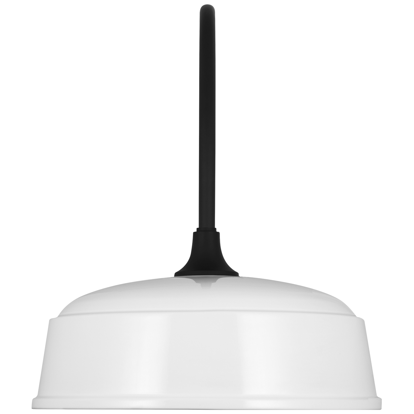 Academy 19.5" Arched Mack Barn Light | Matte Black | 16 | 16" White Rockhouse Shade
