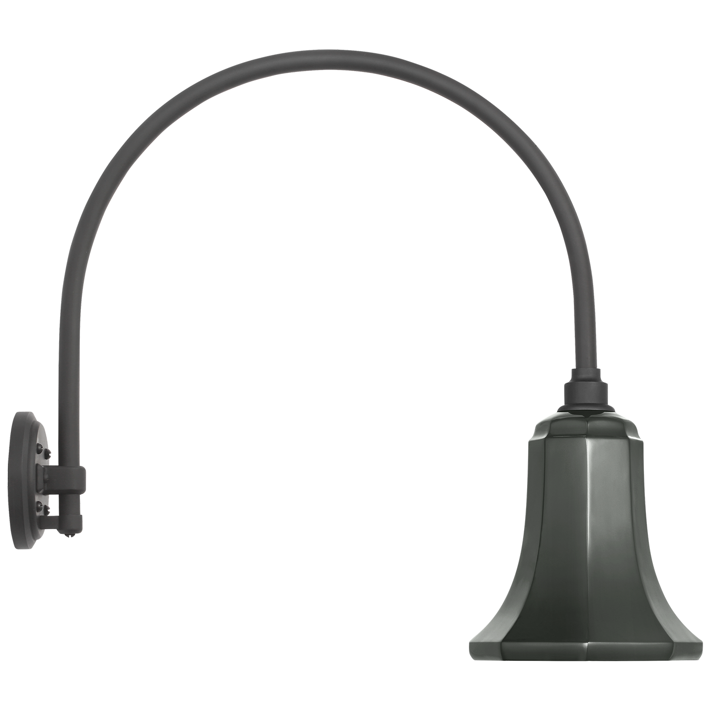 Academy 19.5" Arched Mack Barn Light | Matte Black | 7.5 | 7.5" Green Savannah Shade
