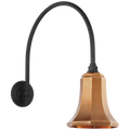 Academy 19.5" Arched Mack Barn Light | Matte Black | 7.5 | 7.5" Soft Copper Savannah Shade