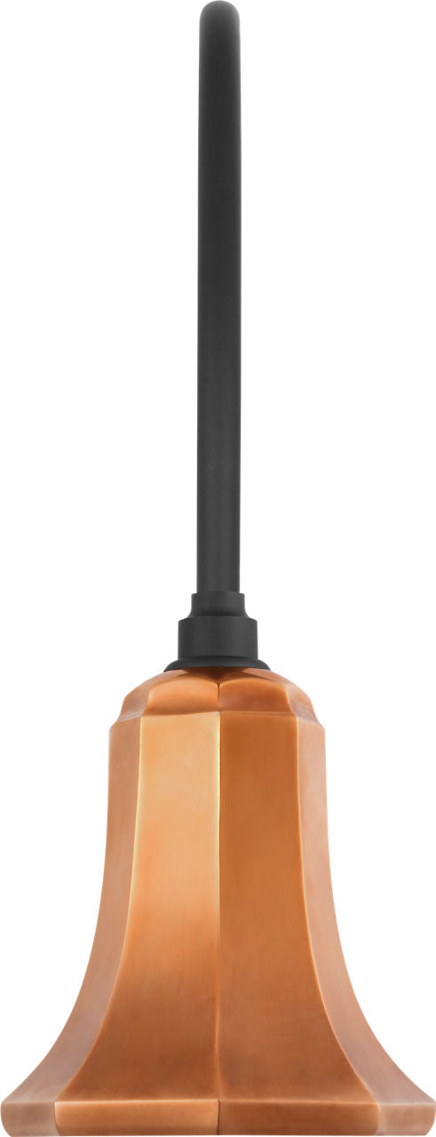 Academy 19.5" Arched Mack Barn Light | Matte Black | 7.5 | 7.5" Soft Copper Savannah Shade