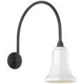 Academy 19.5" Arched Mack Barn Light | Matte Black | 7.5 | 7.5" White Savannah Shade
