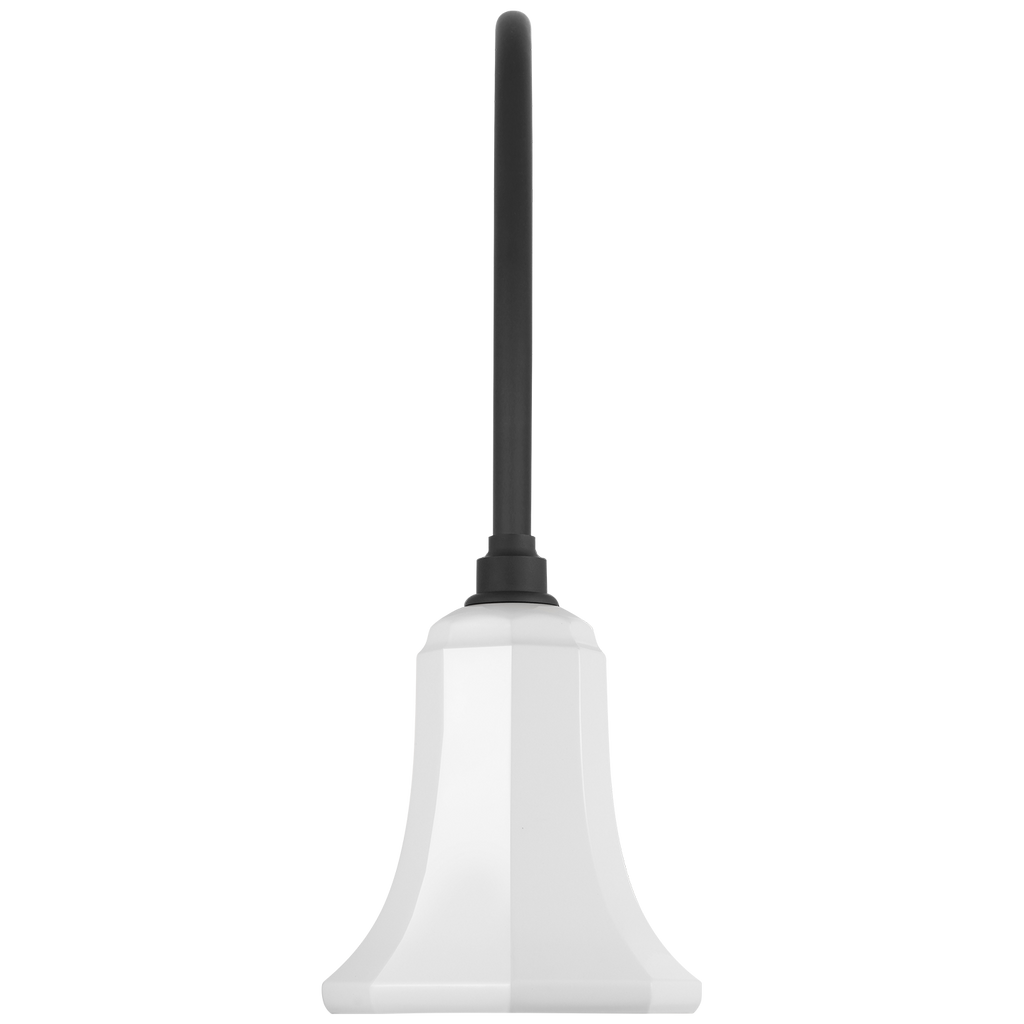 Academy 19.5" Arched Mack Barn Light | Matte Black | 7.5 | 7.5" White Savannah Shade
