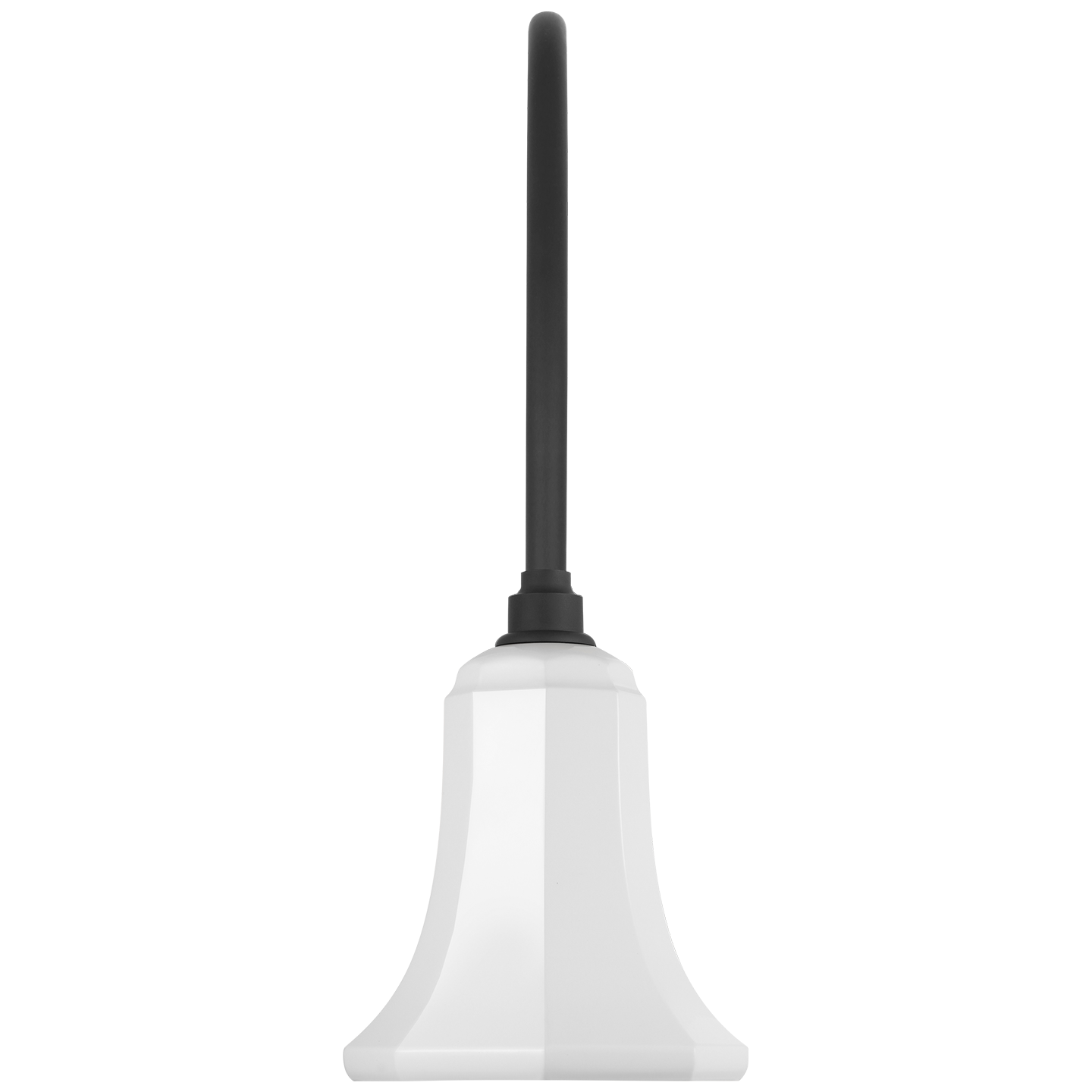 Academy 19.5" Arched Mack Barn Light | Matte Black | 7.5 | 7.5" White Savannah Shade