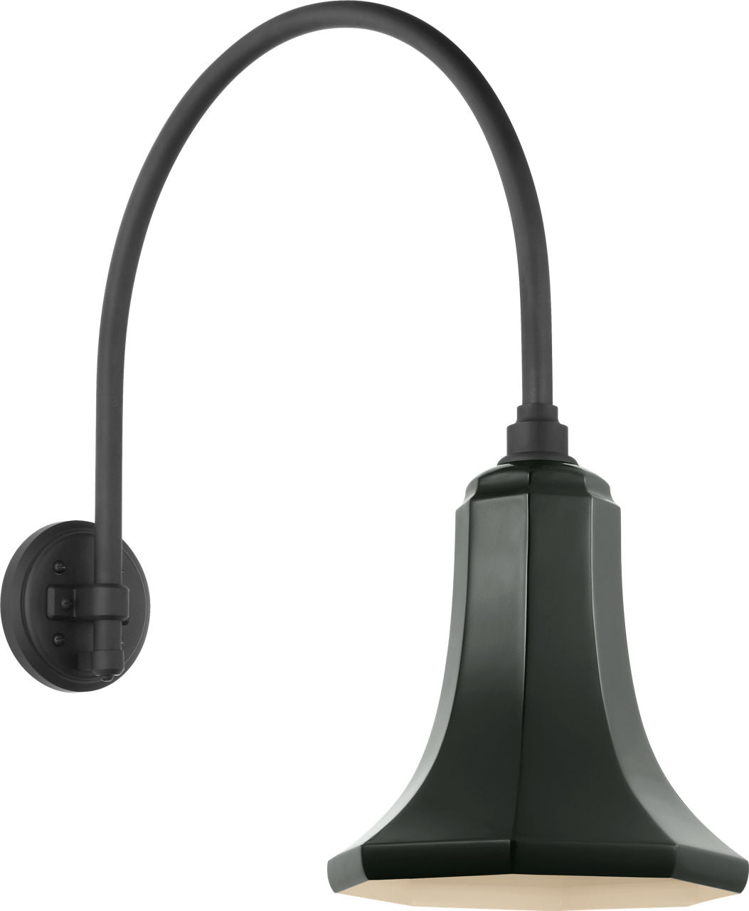 Academy 19.5" Arched Mack Barn Light | Matte Black | 9.25 | 9.25" Green Savannah Shade
