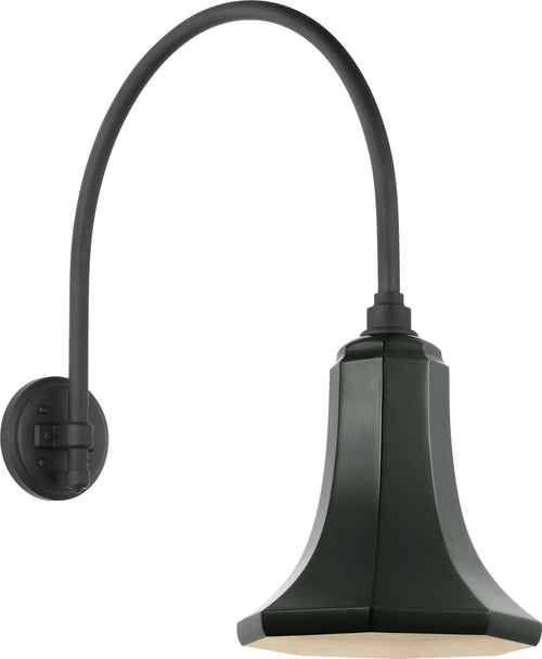 Academy 19.5" Arched Mack Barn Light | Matte Black | 9.25 | 9.25" Green Savannah Shade