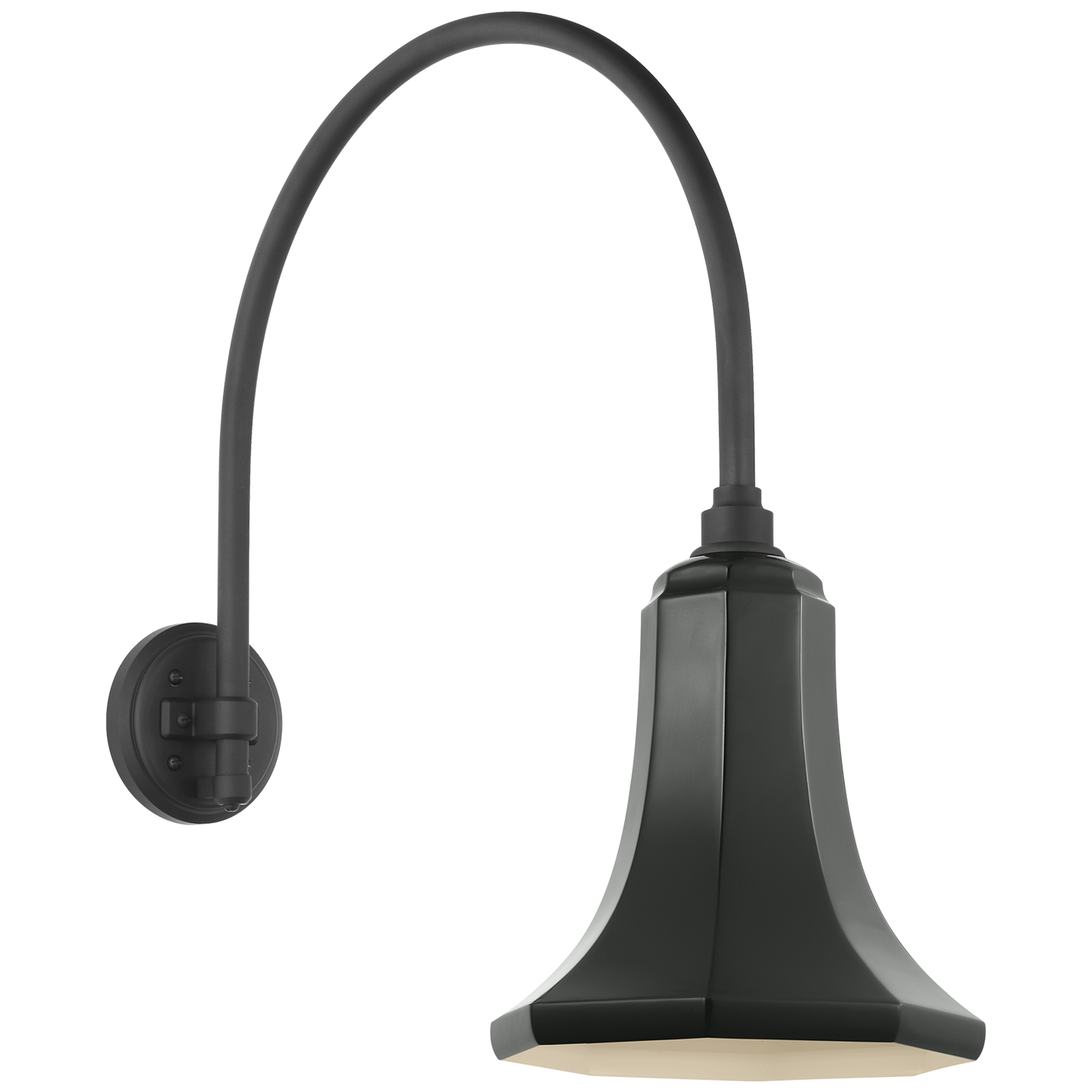 Academy 19.5" Arched Mack Barn Light | Matte Black | 9.25 | 9.25" Green Savannah Shade