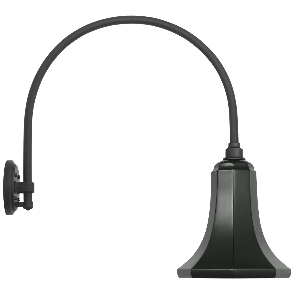 Academy 19.5" Arched Mack Barn Light | Matte Black | 9.25 | 9.25" Green Savannah Shade