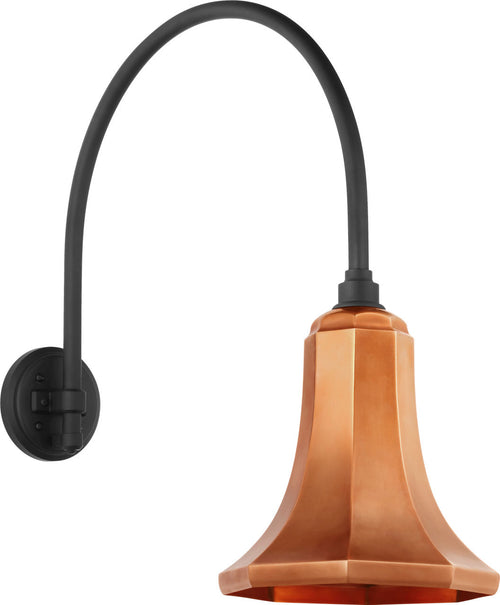 Academy 19.5" Arched Mack Barn Light | Matte Black | 9.25 | 9.25" Soft Copper Savannah Shade