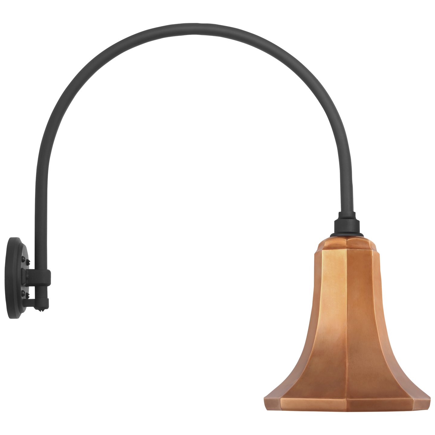 Academy 19.5" Arched Mack Barn Light | Matte Black | 9.25 | 9.25" Soft Copper Savannah Shade