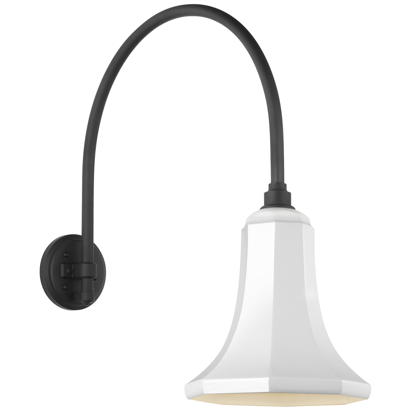 Academy 19.5" Arched Mack Barn Light | Matte Black | 9.25 | 9.25" White Savannah Shade