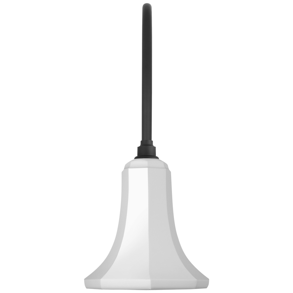 Academy 19.5" Arched Mack Barn Light | Matte Black | 9.25 | 9.25" White Savannah Shade