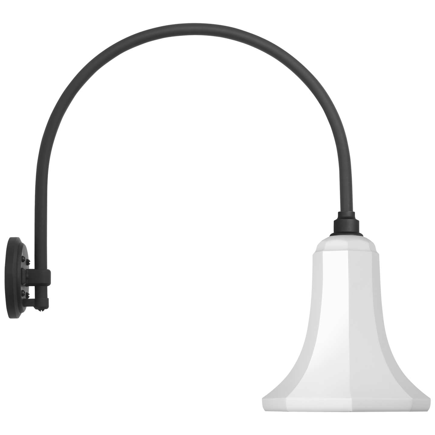 Academy 19.5" Arched Mack Barn Light | Matte Black | 9.25 | 9.25" White Savannah Shade