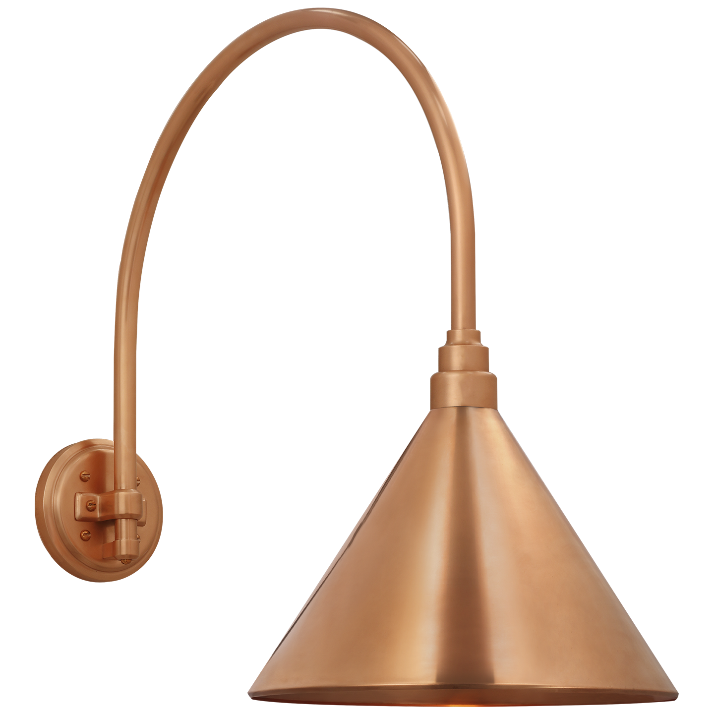Academy 19.5" Arched Mack Barn Light | Soft Copper | 12.5 | 12.5" Soft Copper Conical Savannah Shade
