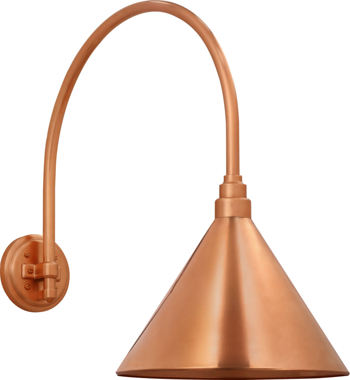 Academy 19.5" Arched Mack Barn Light | Soft Copper | 12.5 | 12.5" Soft Copper Conical Savannah Shade