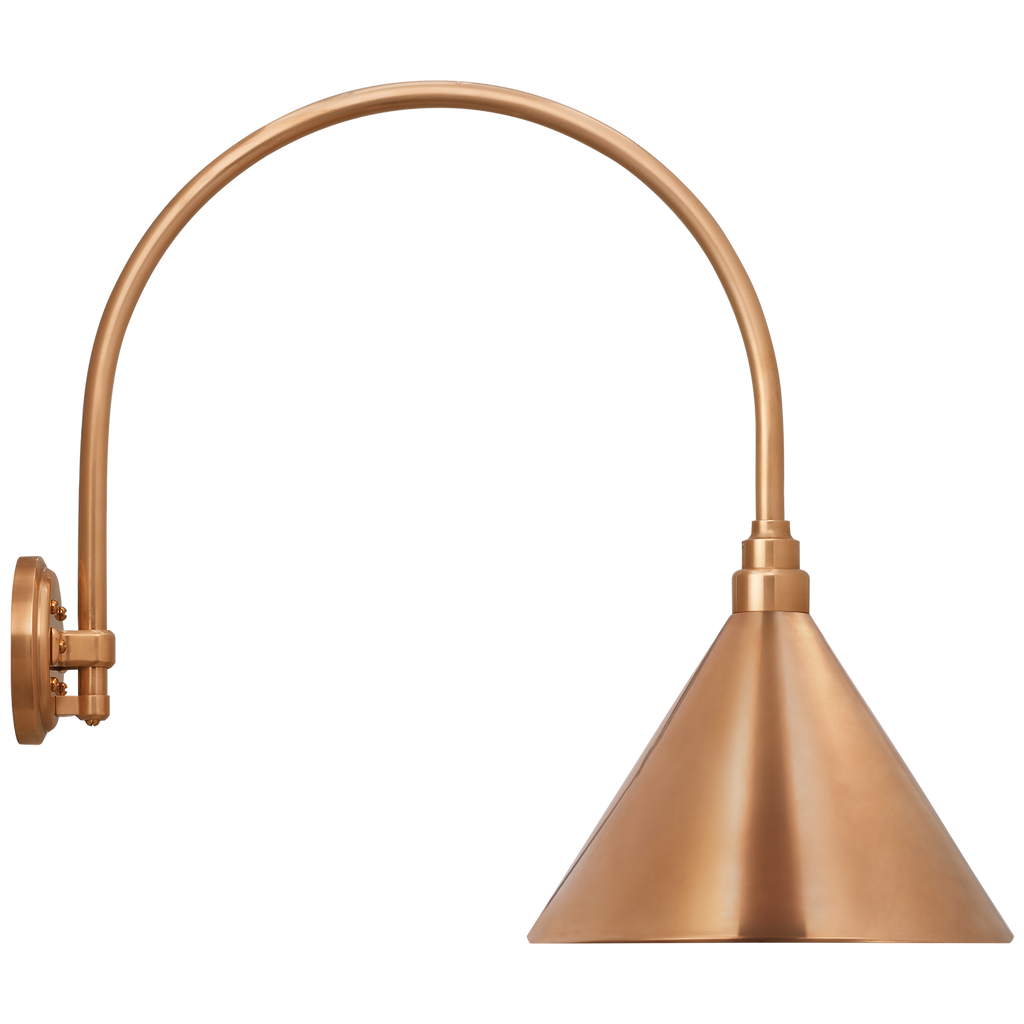 Academy 19.5" Arched Mack Barn Light | Soft Copper | 12.5 | 12.5" Soft Copper Conical Savannah Shade
