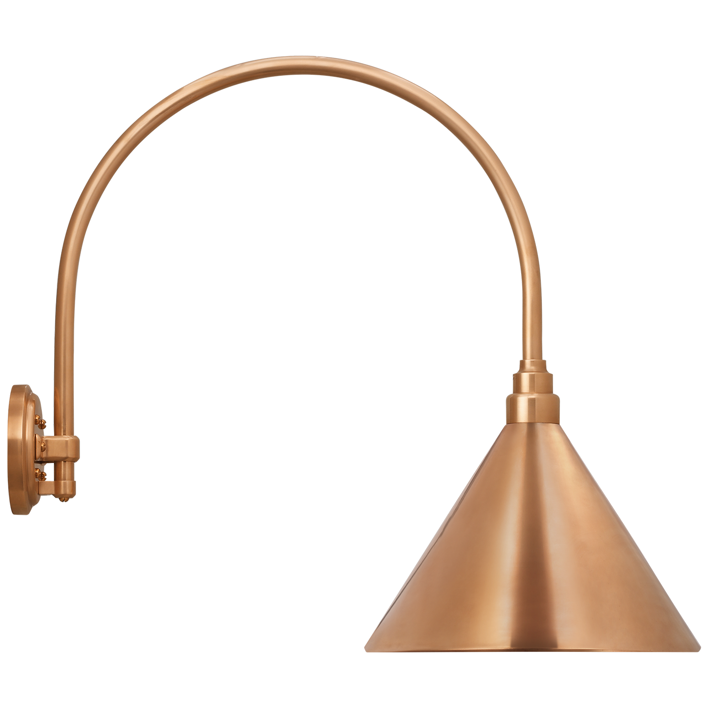 Academy 19.5" Arched Mack Barn Light | Soft Copper | 12.5 | 12.5" Soft Copper Conical Savannah Shade