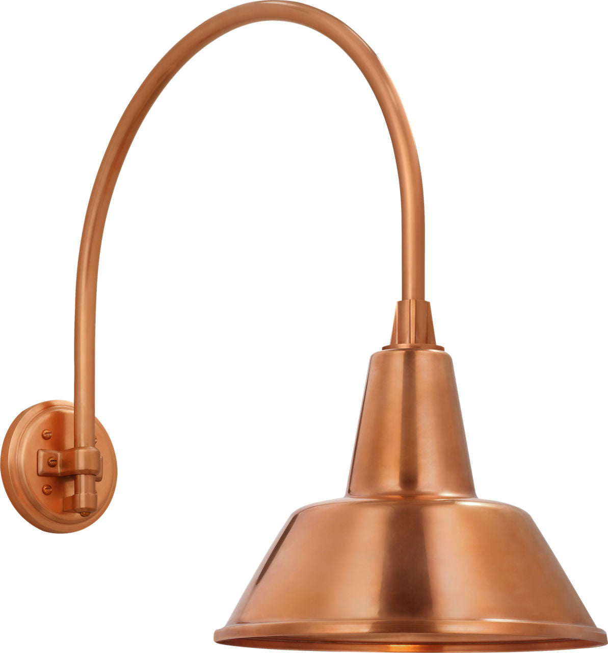 Academy 19.5" Arched Mack Barn Light | Soft Copper | 12.5 | 12.5" Soft Copper Bowers Shade