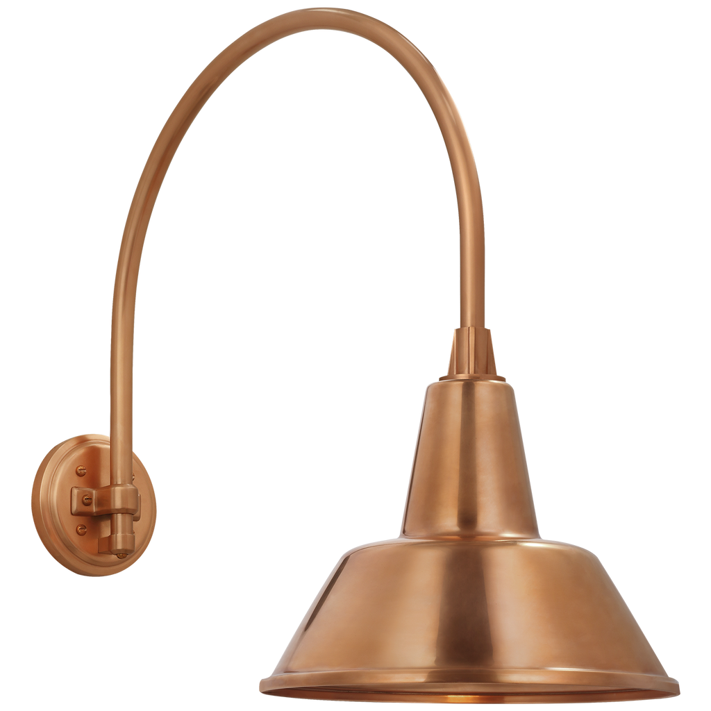 Academy 19.5" Arched Mack Barn Light | Soft Copper | 12.5 | 12.5" Soft Copper Bowers Shade