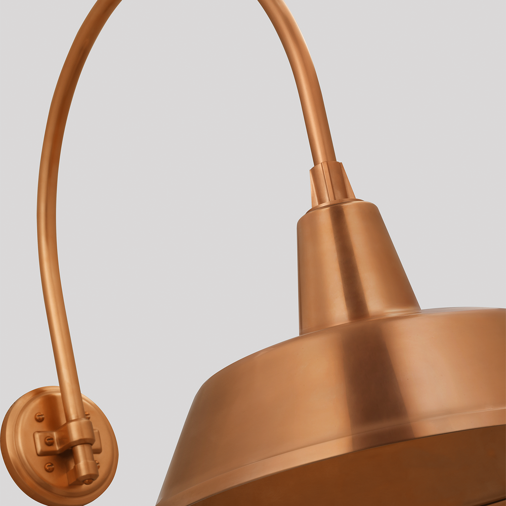 Academy 19.5" Arched Mack Barn Light | Soft Copper | 16 | 16" Soft Copper Bowers Shade