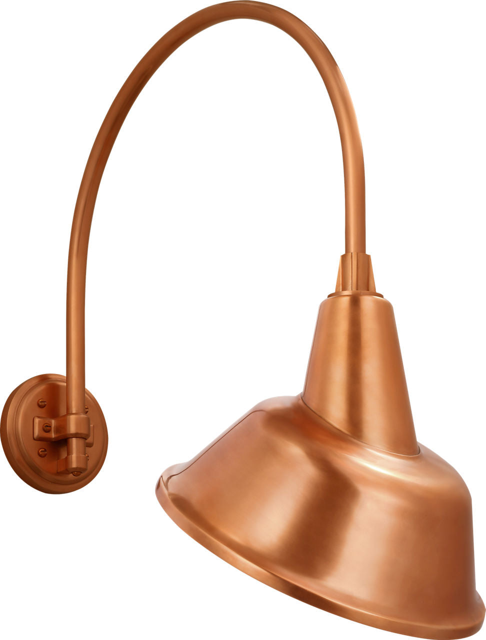 Academy 19.5" Arched Mack Barn Light | Soft Copper | 12.5 | 12.5" Soft Copper Tilted Bowers Shade