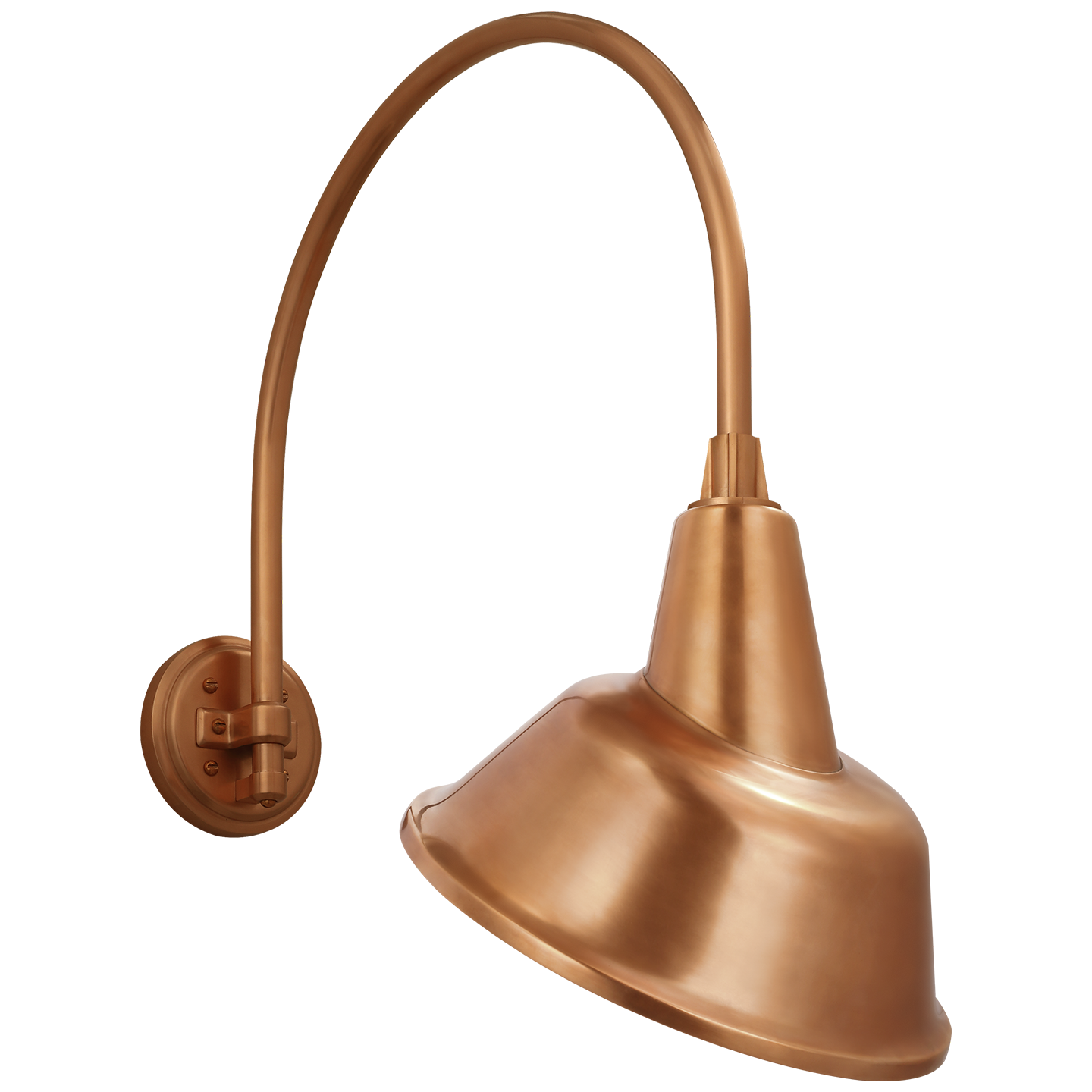 Academy 19.5" Arched Mack Barn Light | Soft Copper | 12.5 | 12.5" Soft Copper Tilted Bowers Shade