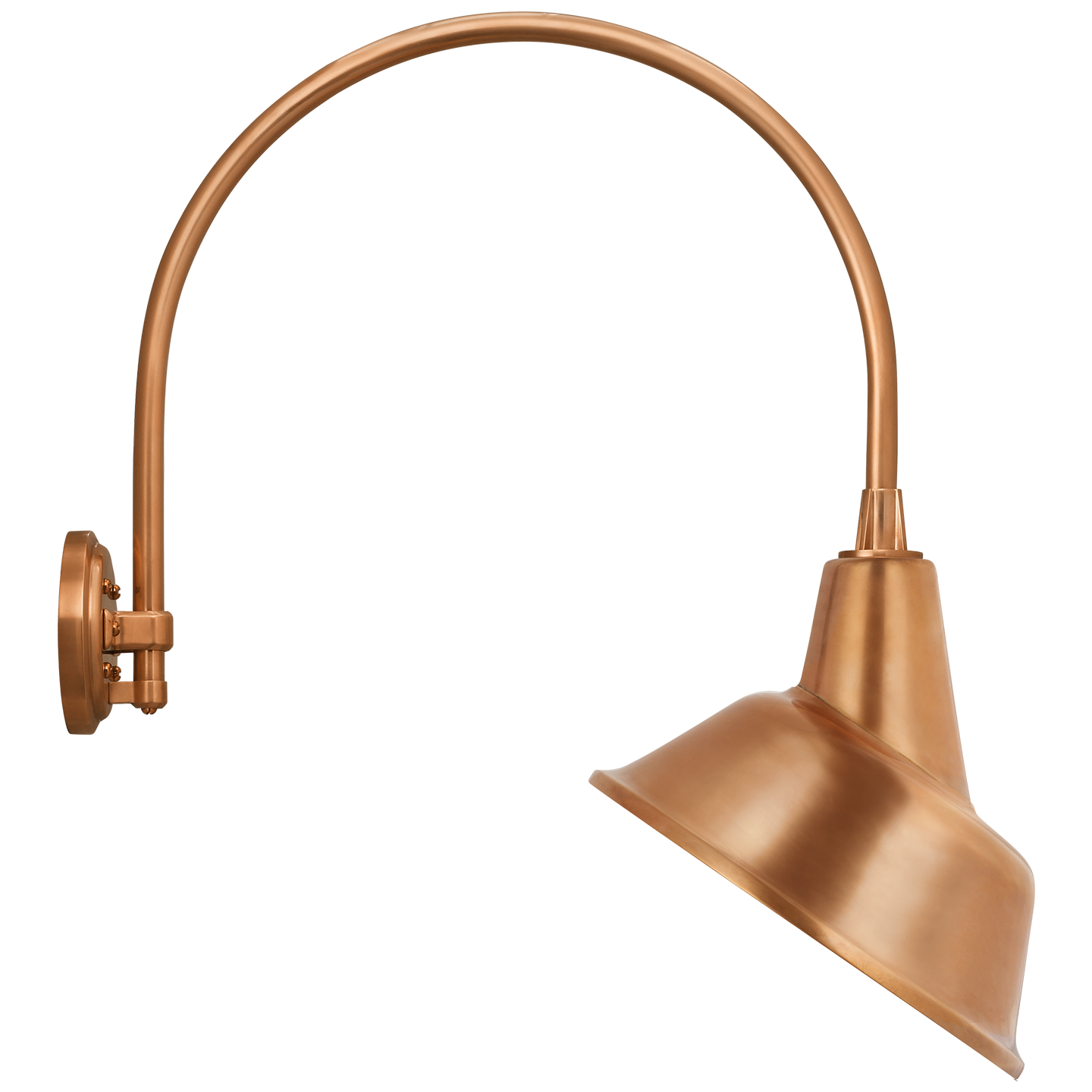 Academy 19.5" Arched Mack Barn Light | Soft Copper | 12.5 | 12.5" Soft Copper Tilted Bowers Shade