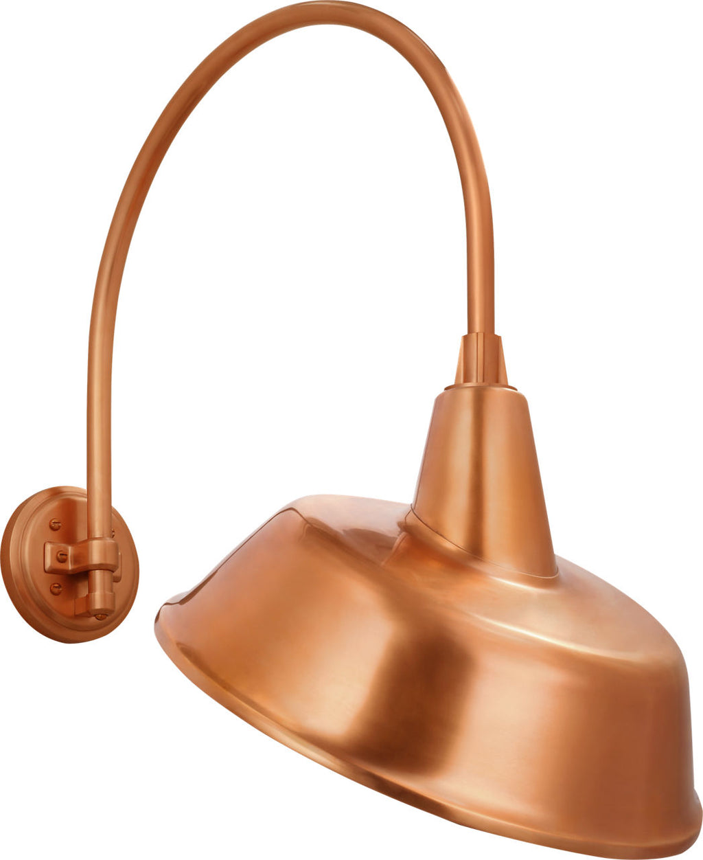 Academy 19.5" Arched Mack Barn Light | Soft Copper | 16 | 16" Soft Copper Tilted Bowers Shade