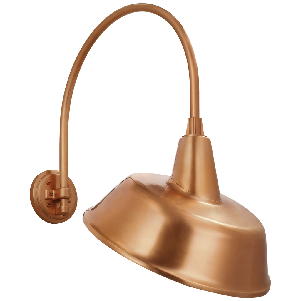Academy 19.5" Arched Mack Barn Light | Soft Copper | 16 | 16" Soft Copper Tilted Bowers Shade