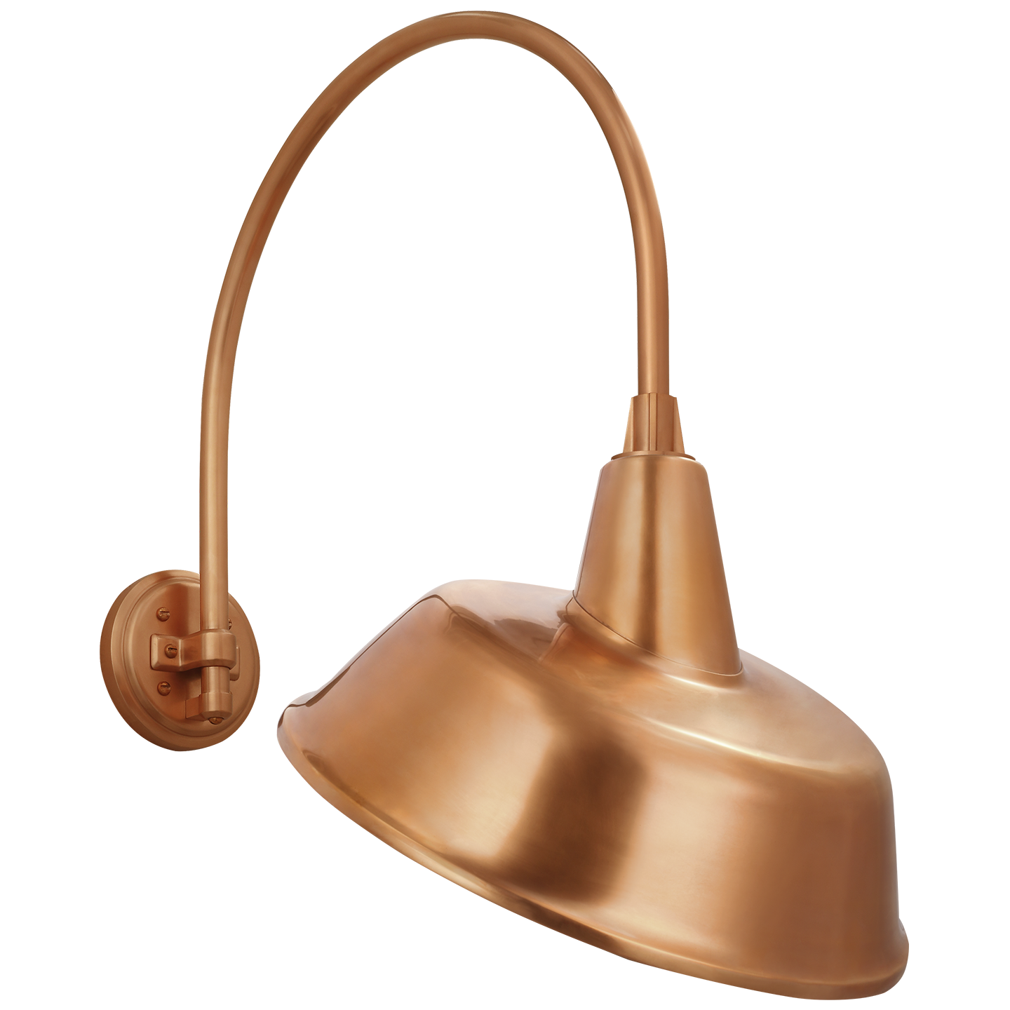 Academy 19.5" Arched Mack Barn Light | Soft Copper | 16 | 16" Soft Copper Tilted Bowers Shade