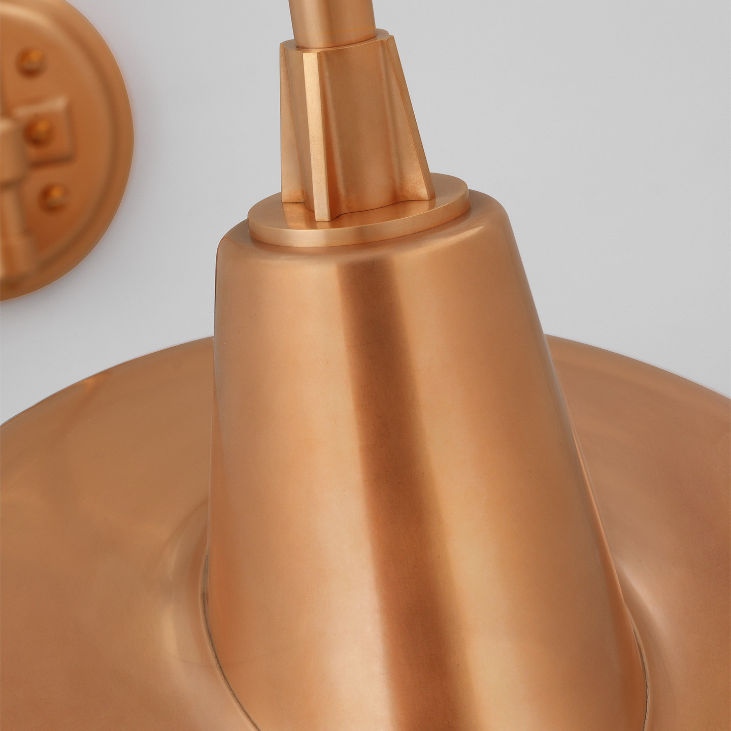 Academy 19.5" Arched Mack Barn Light | Soft Copper | 16 | 16" Soft Copper Tilted Bowers Shade
