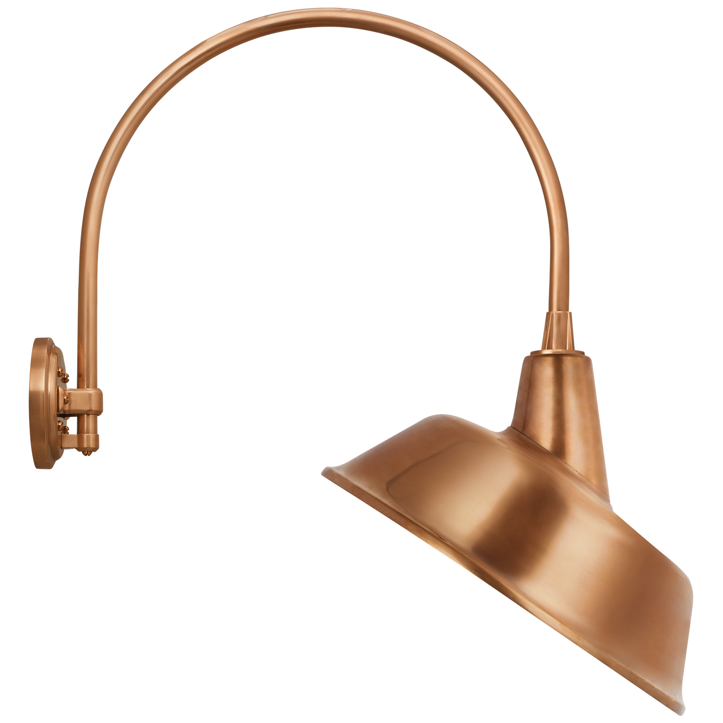 Academy 19.5" Arched Mack Barn Light | Soft Copper | 16 | 16" Soft Copper Tilted Bowers Shade