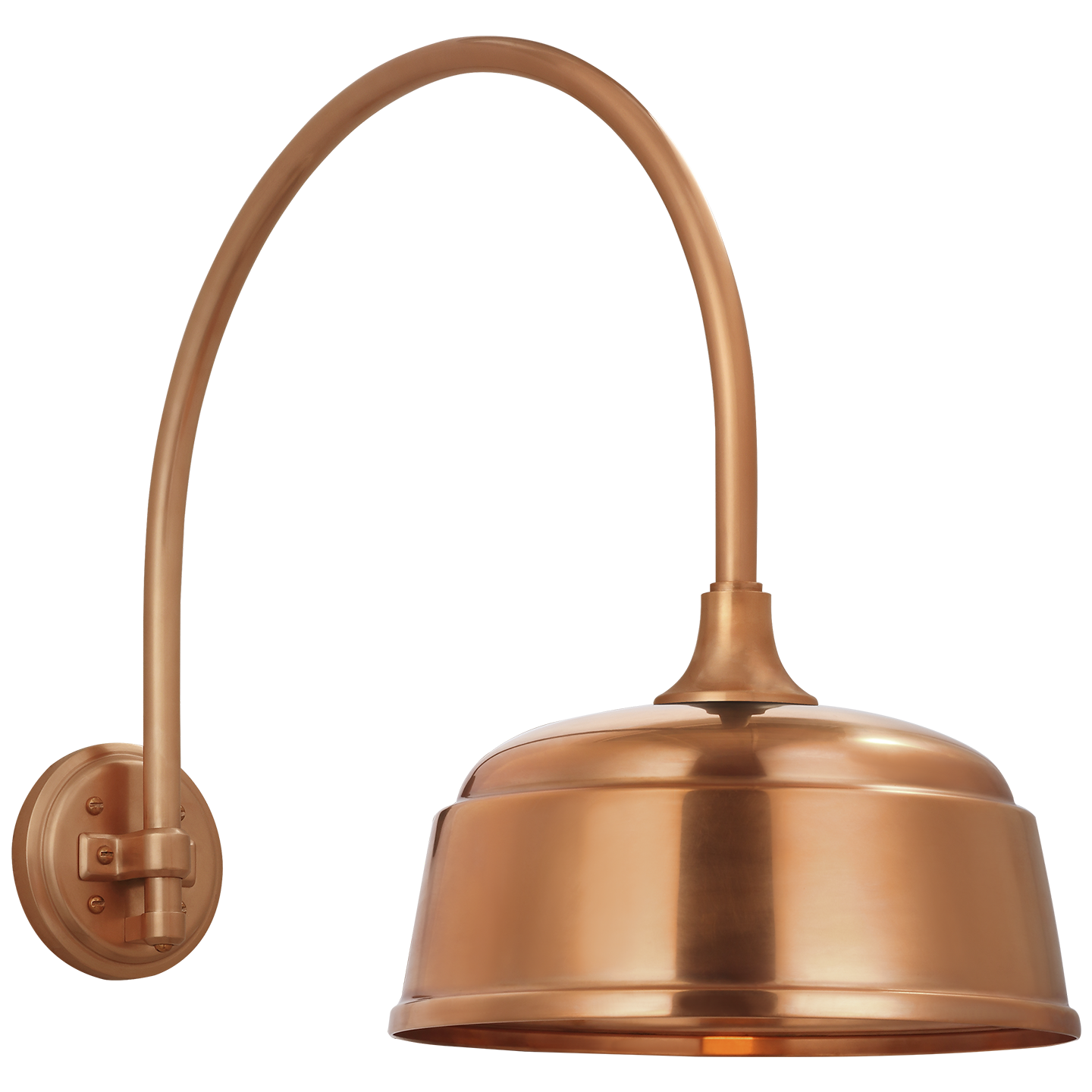 Academy 19.5" Arched Mack Barn Light | Soft Copper | 12.5 | 12.5" Soft Copper Rockhouse Shade