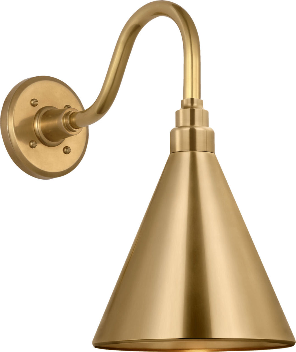 Academy 11" Flynn Barn Light | Hand-Rubbed Antique Brass | 9 | 9" Hand-Rubbed Antique Brass Conical Savannah Shade