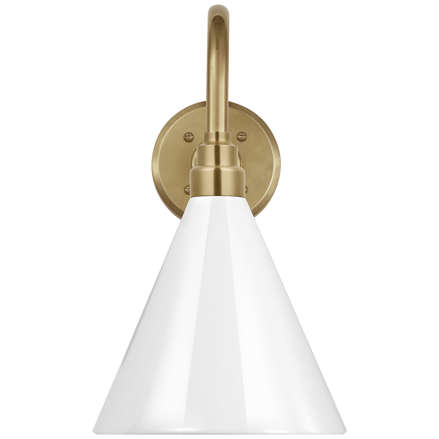 Academy 11" Flynn Barn Light | Hand-Rubbed Antique Brass | 9 | 9" White Conical Savannah Shade