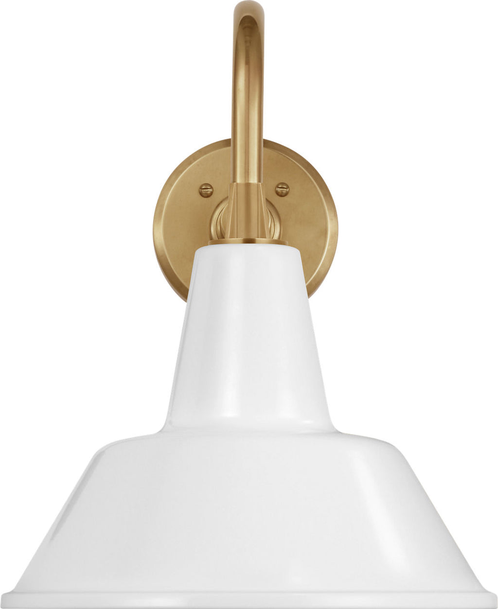 Academy 11" Flynn Barn Light | Hand-Rubbed Antique Brass | 12.5 | 12.5" White Bowers Shade