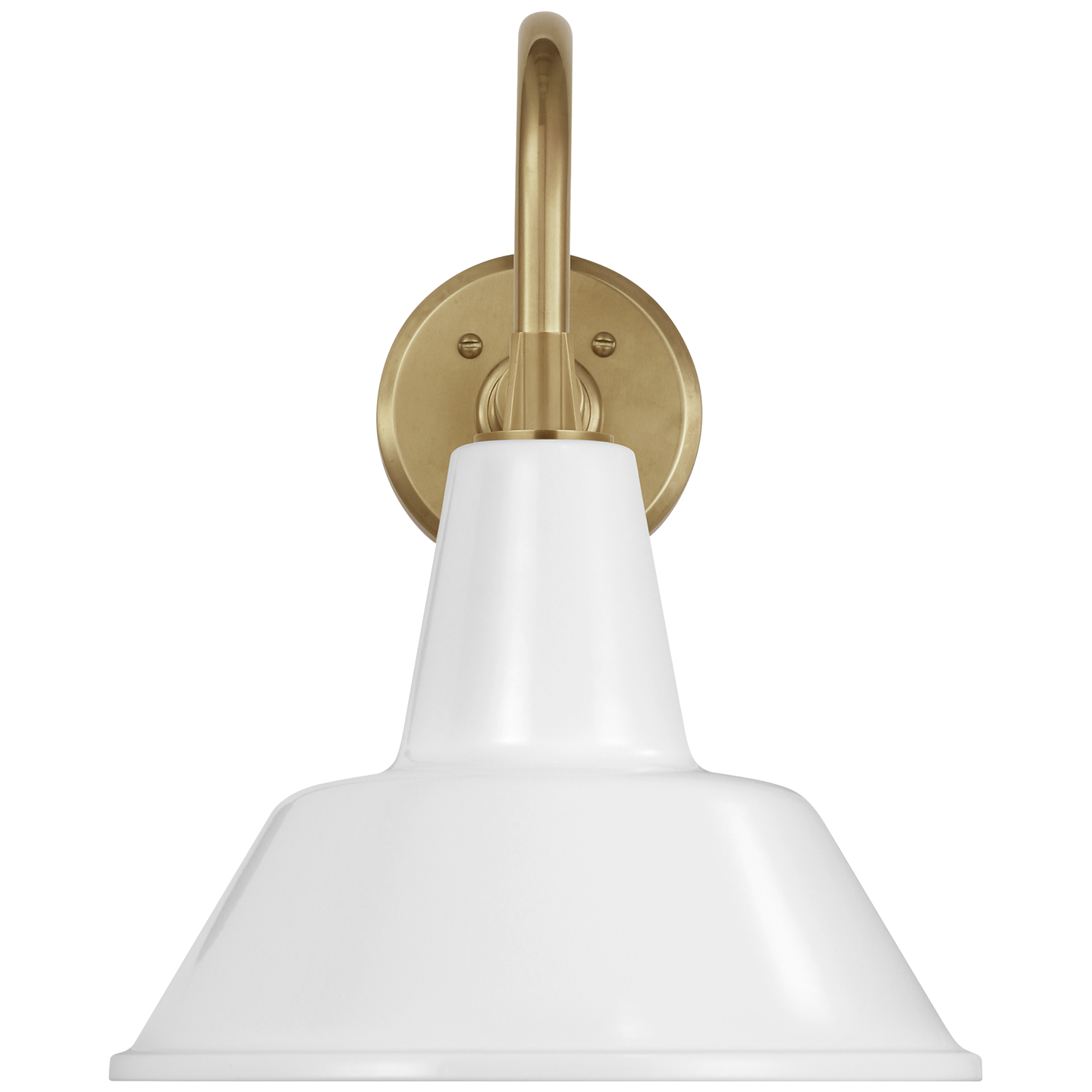 Academy 11" Flynn Barn Light | Hand-Rubbed Antique Brass | 12.5 | 12.5" White Bowers Shade