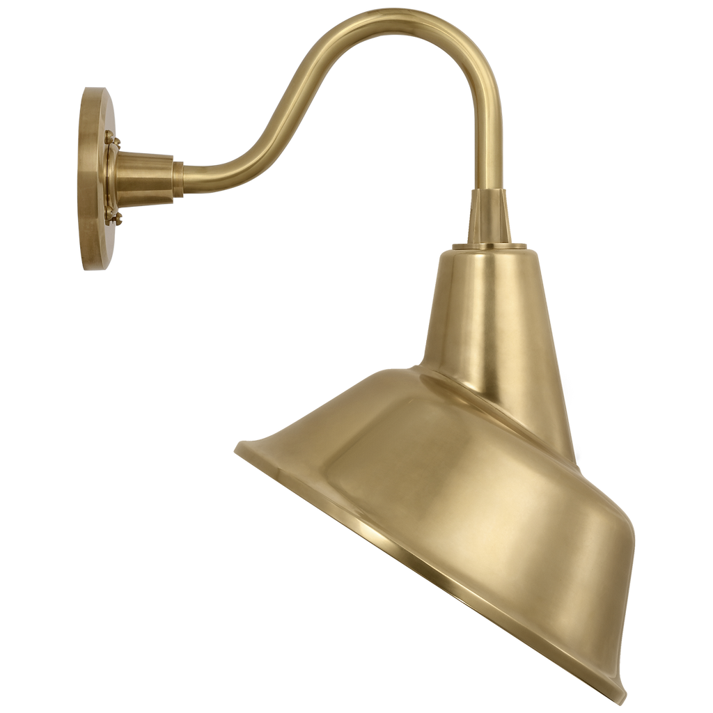 Academy 11" Flynn Barn Light | Hand-Rubbed Antique Brass | 12.5 | 12.5" Hand-Rubbed Antique Brass Tilted Bowers Shade